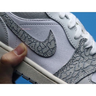 Air Jordan 1 Low Premium Elephant Print DH4269-100 White/Neutral Grey/Sail/Smoke Grey Sneakers