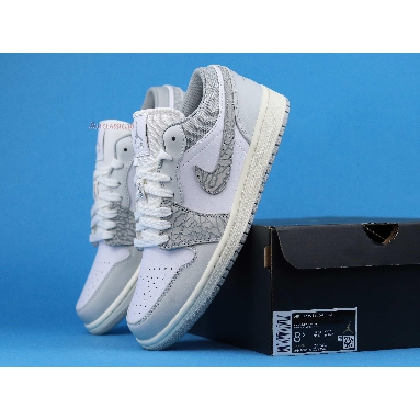 Air Jordan 1 Low Premium Elephant Print DH4269-100 White/Neutral Grey/Sail/Smoke Grey Sneakers