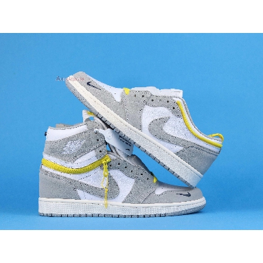 Air Jordan 1 High Switch Light Smoke Grey CW6576-100 White/Light Smoke Grey/Sail/Tour Yellow Sneakers