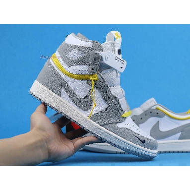 Air Jordan 1 High Switch Light Smoke Grey CW6576-100 White/Light Smoke Grey/Sail/Tour Yellow Sneakers