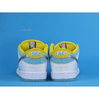 FTC x Nike Dunk Low SB Lagoon Pulse DH7687-400 White/Lagoon Pulse/Metallic Silver/Speed Yellow Sneakers