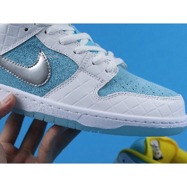 FTC x Nike Dunk Low SB Lagoon Pulse DH7687-400 White/Lagoon Pulse/Metallic Silver/Speed Yellow Sneakers