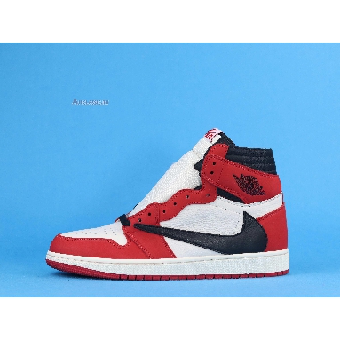 Travis Scott x Air Jordan 1 Retro High OG Chicago CD4487-100-4 White/Black-Varsity Red Mens Womens Shoes