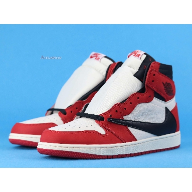 Travis Scott x Air Jordan 1 Retro High OG Chicago CD4487-100-4 White/Black-Varsity Red Mens Womens Shoes