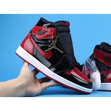 Air Jordan 1 Retro High OG Patent Bred 555088-063 Black/White/Varsity Red Sneakers