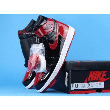 Air Jordan 1 Retro High OG Patent Bred 555088-063 Black/White/Varsity Red Mens Womens Shoes