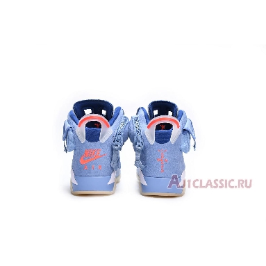 Travis Scott x Air Jordan 6 Retro Houston Oilers DH0690-400 White Card Blue/Cardine Blanche Mens Womens Shoes