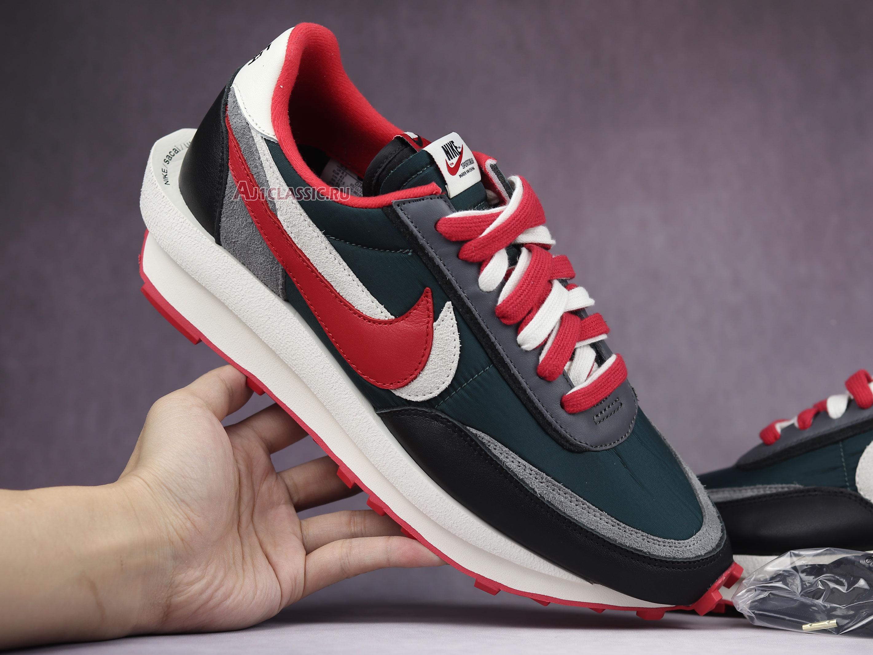 Sacai x Undercover x Nike LDWaffle "Midnight Spruce University Red" DJ4877-300