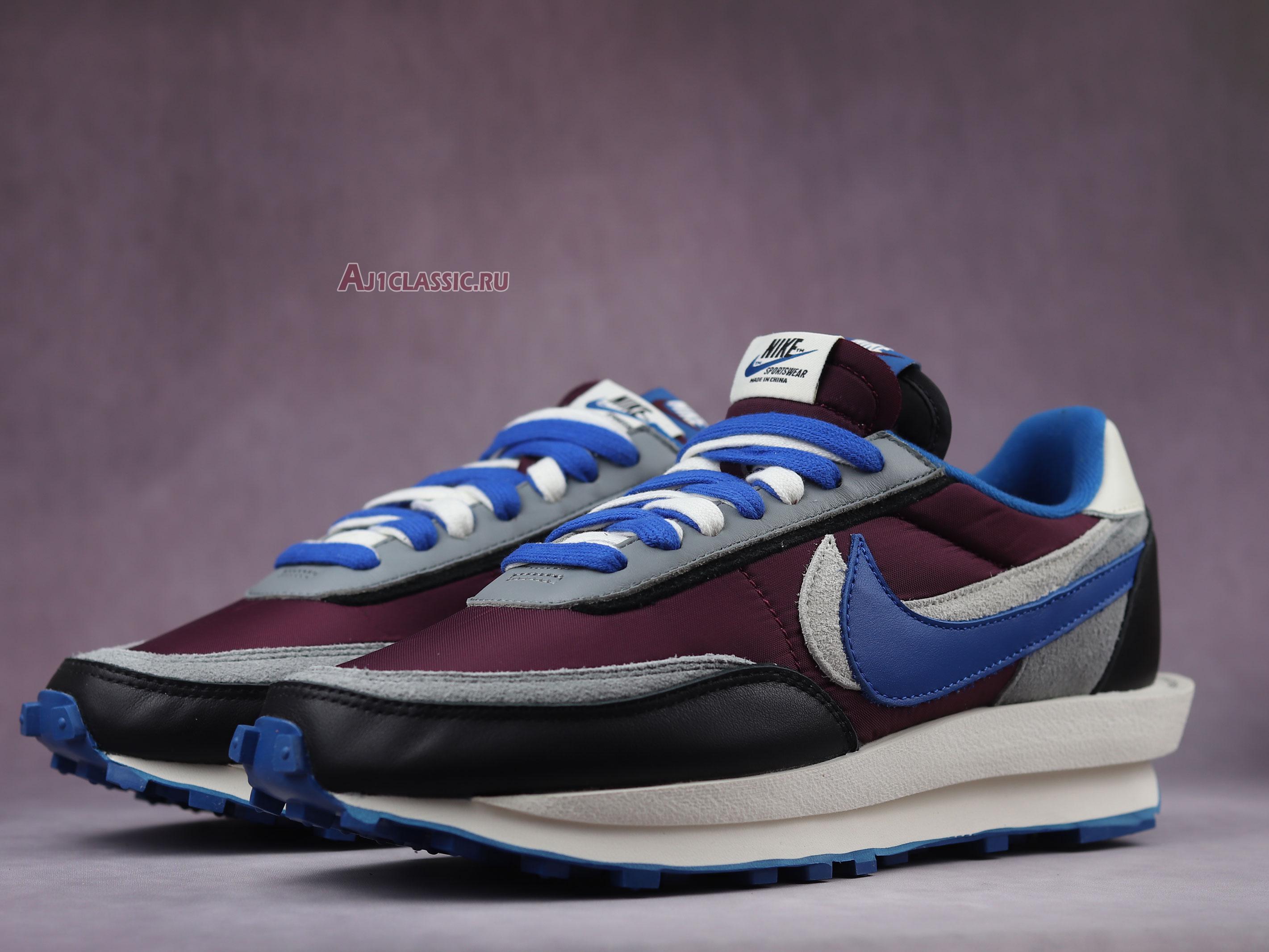 New Sacai x Undercover x Nike LDWaffle "Night Maroon Team Royal" DJ4877-600 Shoes