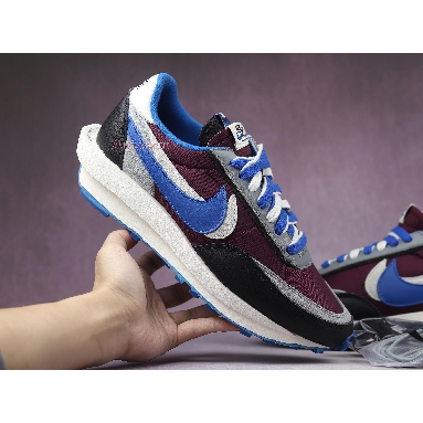 Sacai x Undercover x Nike LDWaffle Night Maroon Team Royal DJ4877-600 Night Maroon/Pale Ivory/Ground Grey/Team Royal Mens Womens Shoes