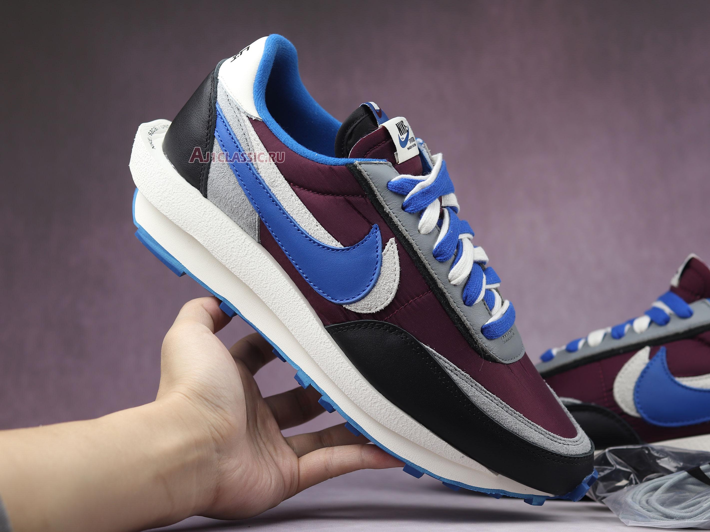 New Sacai x Undercover x Nike LDWaffle "Night Maroon Team Royal" DJ4877-600 Shoes