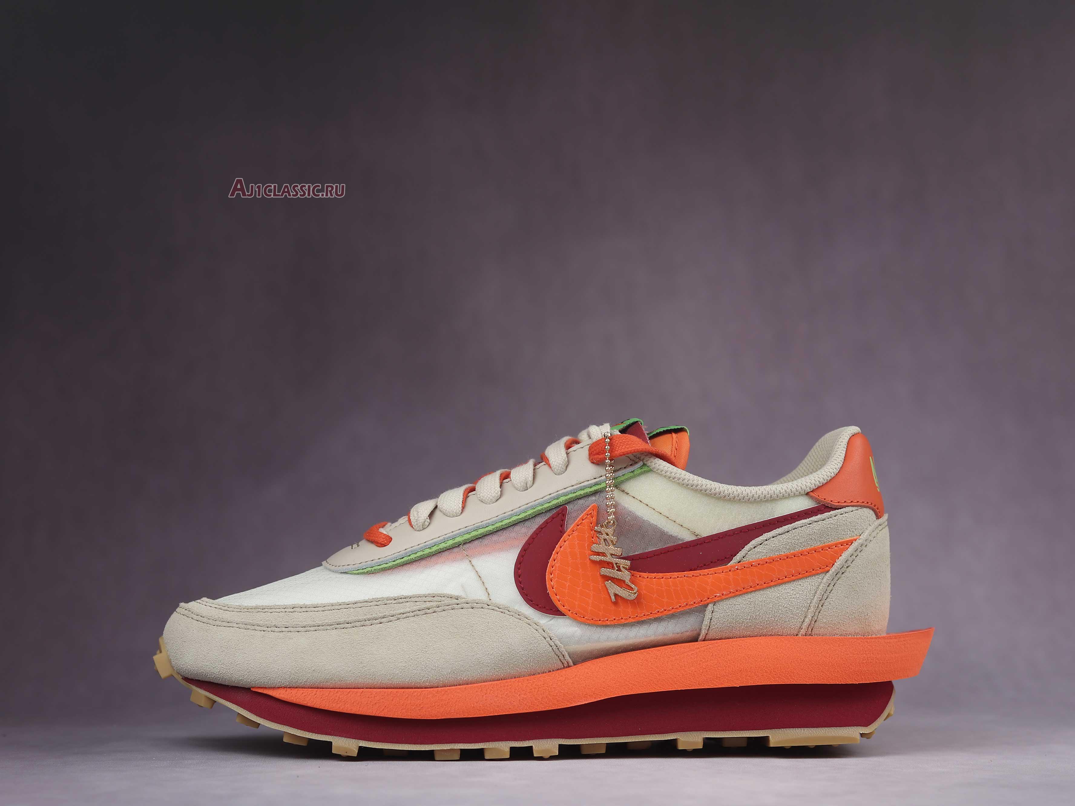 New Sacai x Clot x Nike LDWaffle "Net Orange Blaze" DH1347-100 Shoes