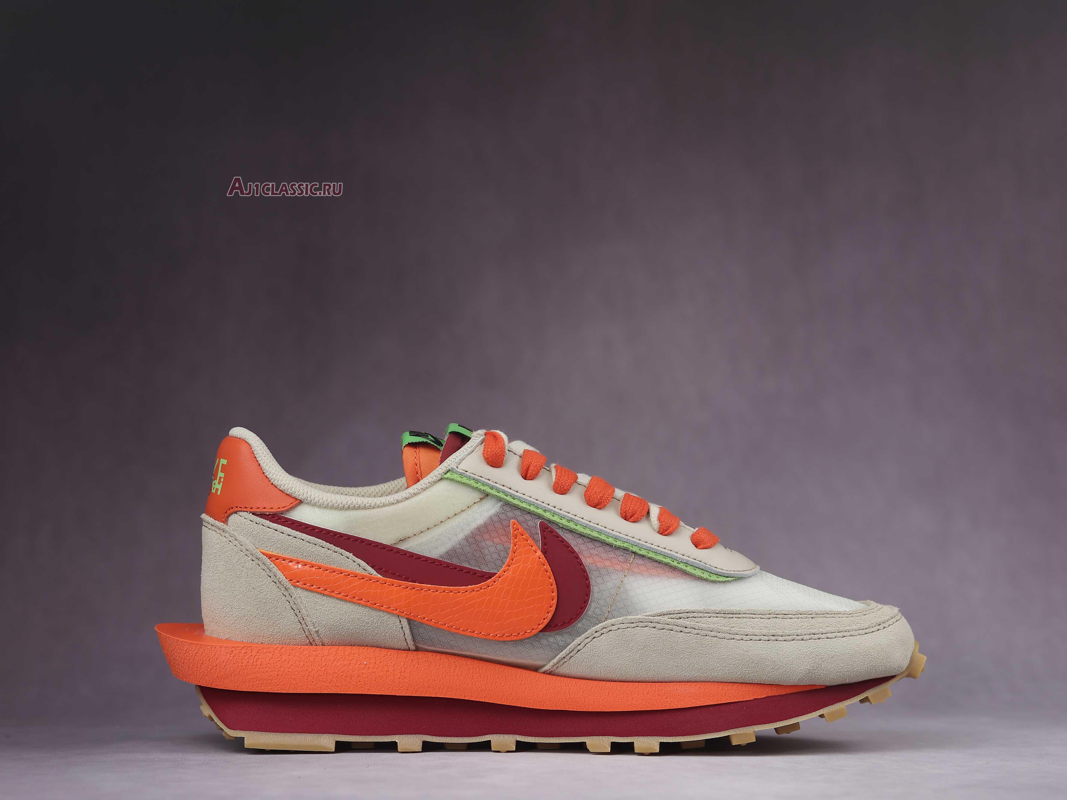 New Sacai x Clot x Nike LDWaffle "Net Orange Blaze" DH1347-100 Shoes