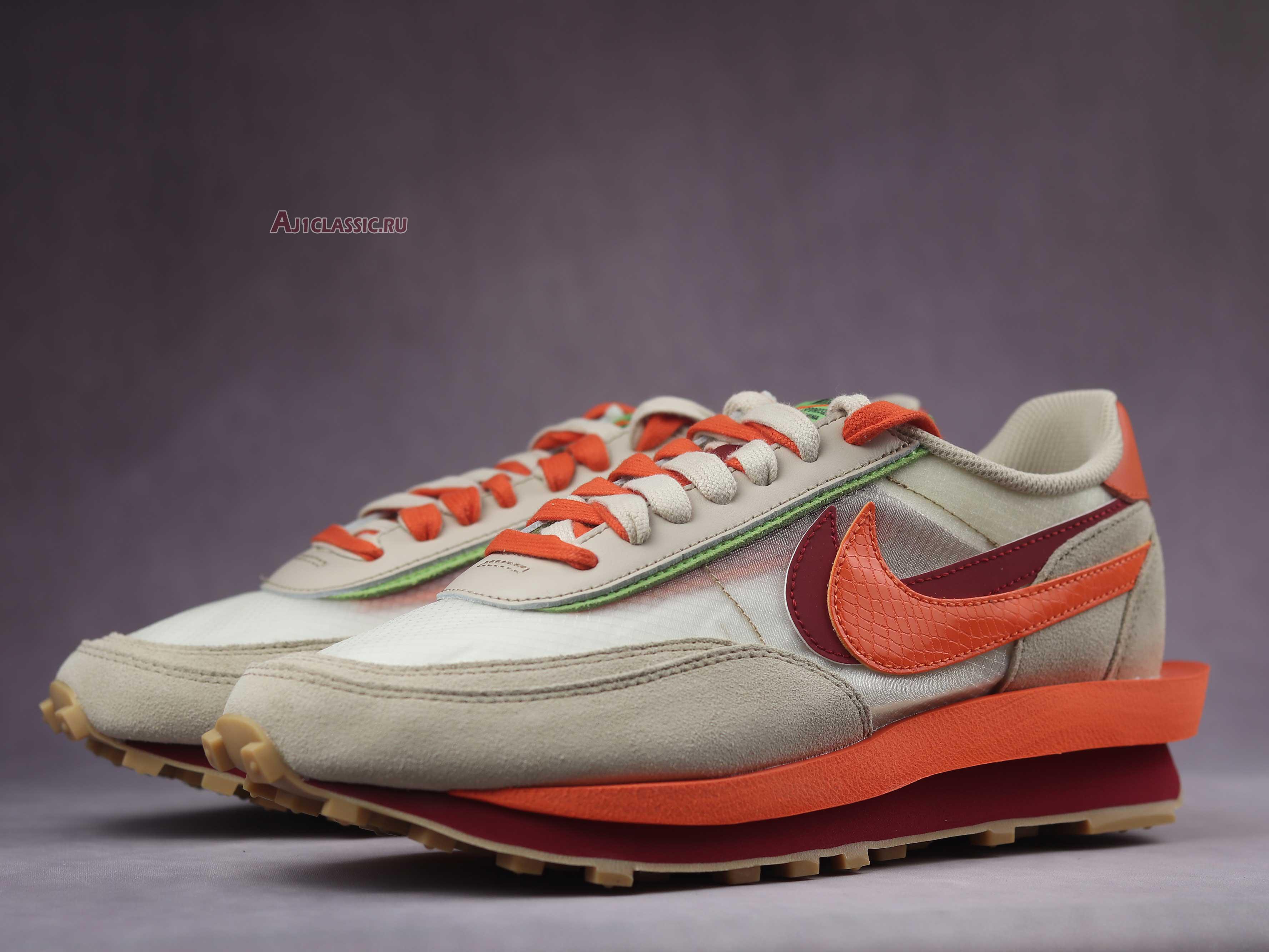 New Sacai x Clot x Nike LDWaffle "Net Orange Blaze" DH1347-100 Shoes