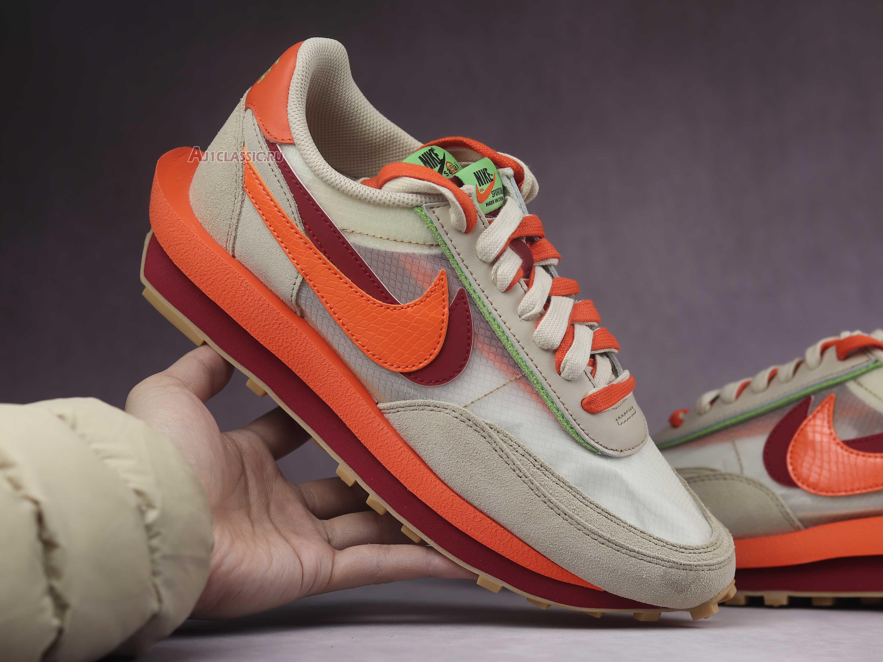 New Sacai x Clot x Nike LDWaffle "Net Orange Blaze" DH1347-100 Shoes