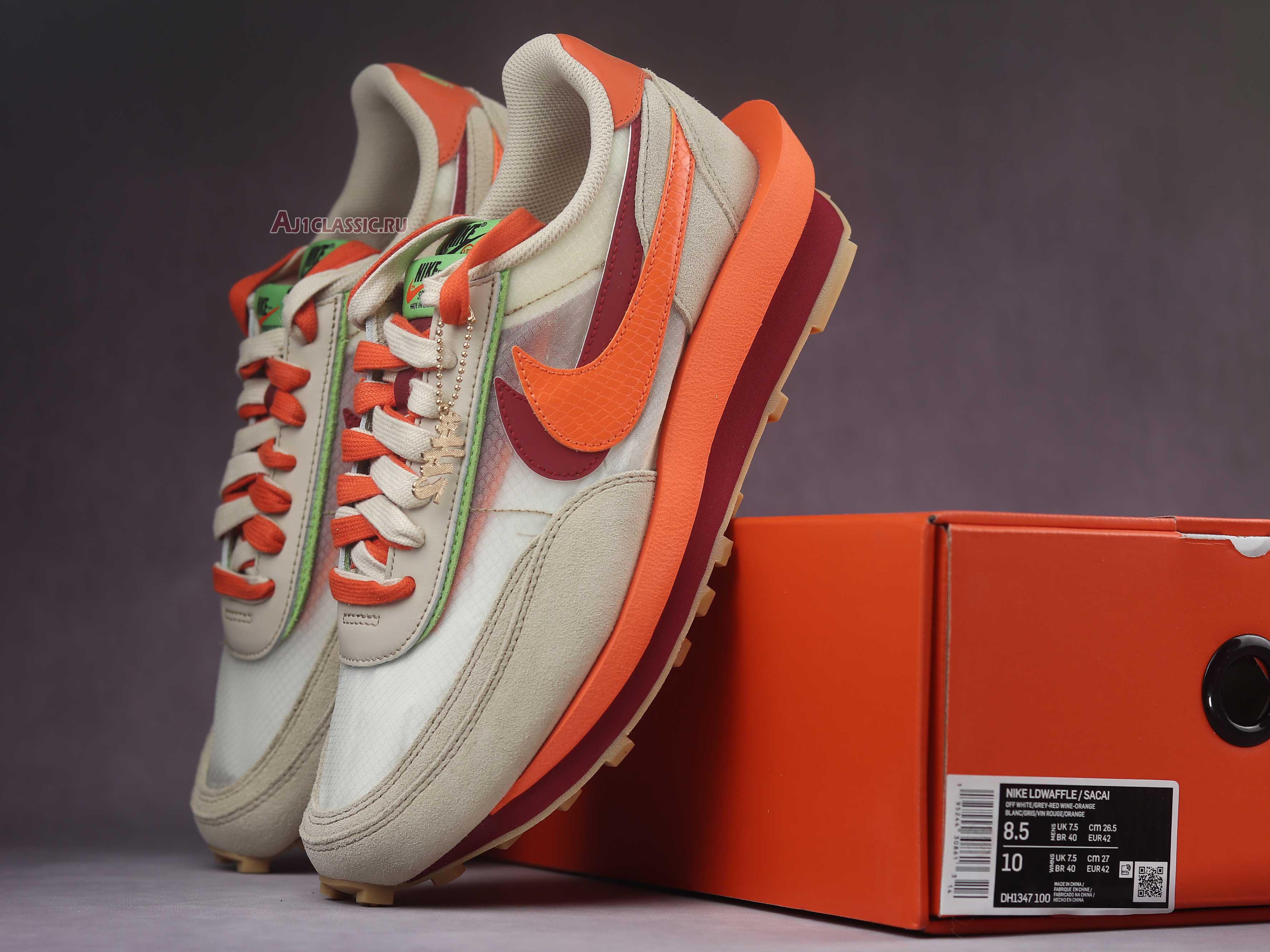 New Sacai x Clot x Nike LDWaffle "Net Orange Blaze" DH1347-100 Shoes