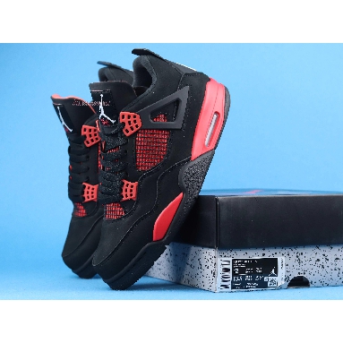 Air Jordan 4 Retro Red Thunder CT8527-016 Black/White-Red Mens Womens Shoes