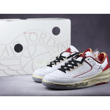 Off-White x Air Jordan 2 Retro Low SP White Varsity Red DJ4375-106 White/Varsity Red/Black Mens Womens Shoes