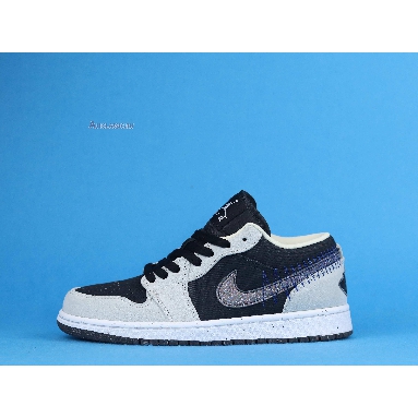 Air Jordan 1 Low Crater DM4657-001 Light Smoke Grey/Black-Racer Blue-Multi-Color Mens Womens Shoes