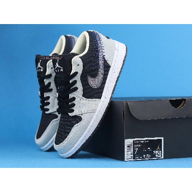 Air Jordan 1 Low Crater DM4657-001 Light Smoke Grey/Black-Racer Blue-Multi-Color Sneakers