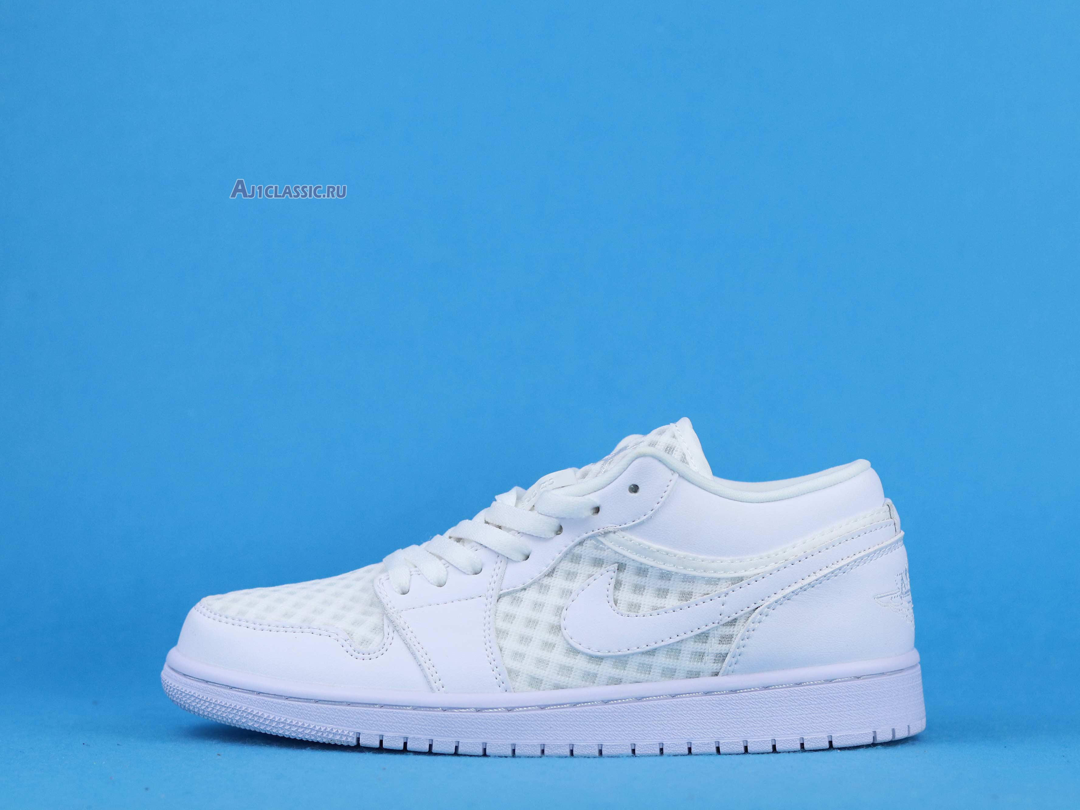 New Wmns Air Jordan 1 Low Breathe "Triple White" DC9508-100 Shoes