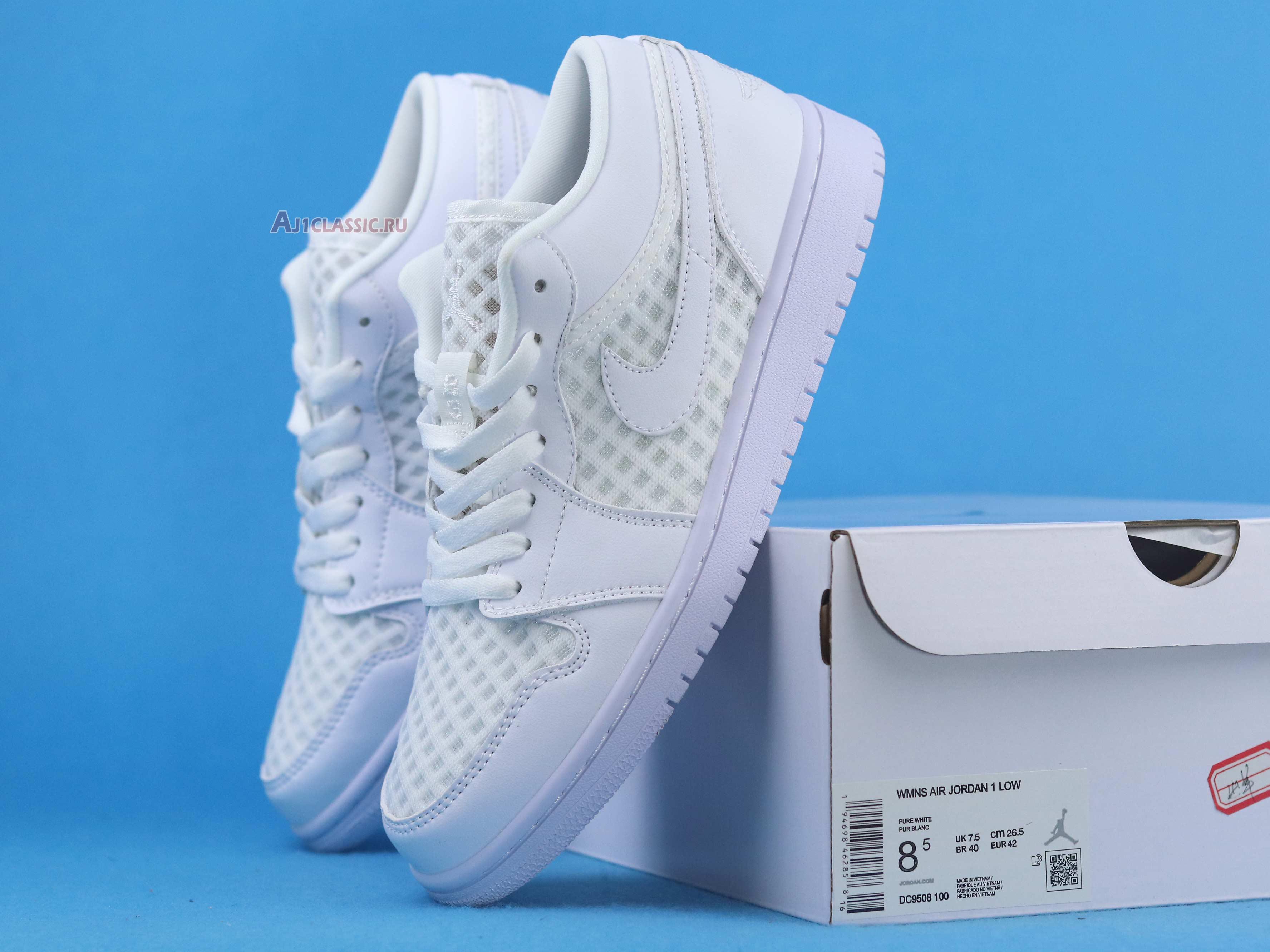 New Wmns Air Jordan 1 Low Breathe "Triple White" DC9508-100 Shoes