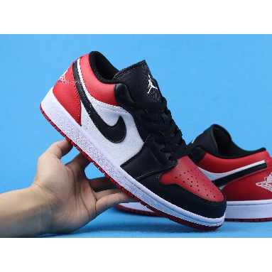 Air Jordan 1 Low Bred Toe 553558-612 Gym Red/Black/White Mens Womens Shoes