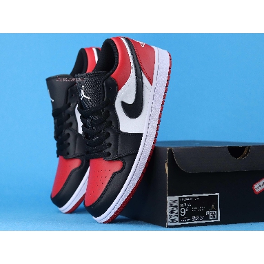 Air Jordan 1 Low Bred Toe 553558-612 Gym Red/Black/White Mens Womens Shoes