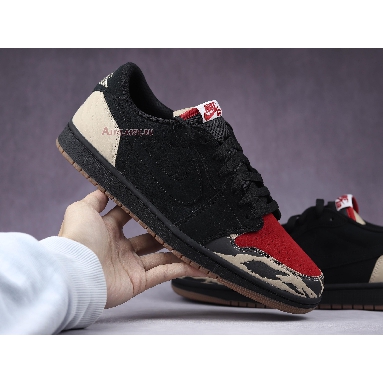 SoleFly x Air Jordan 1 Low Retro OG SP Everglades DN3400-001 Black/Sport Red/Desert/Gum Medium Brown Mens Womens Shoes