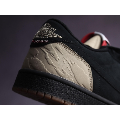 SoleFly x Air Jordan 1 Low Retro OG SP Everglades DN3400-001 Black/Sport Red/Desert/Gum Medium Brown Mens Womens Shoes