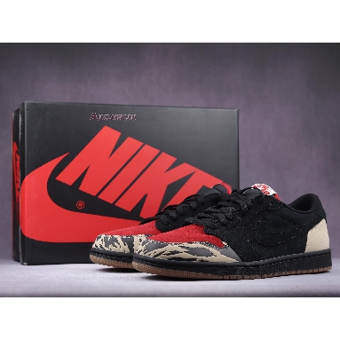 SoleFly x Air Jordan 1 Low Retro OG SP Everglades DN3400-001 Black/Sport Red/Desert/Gum Medium Brown Mens Womens Shoes