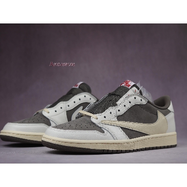 Travis Scott x Air Jordan 1 Low OG Reverse Mocha DM7866-162 Sail/University Red-Ridgerock/Brown Mens Womens Shoes