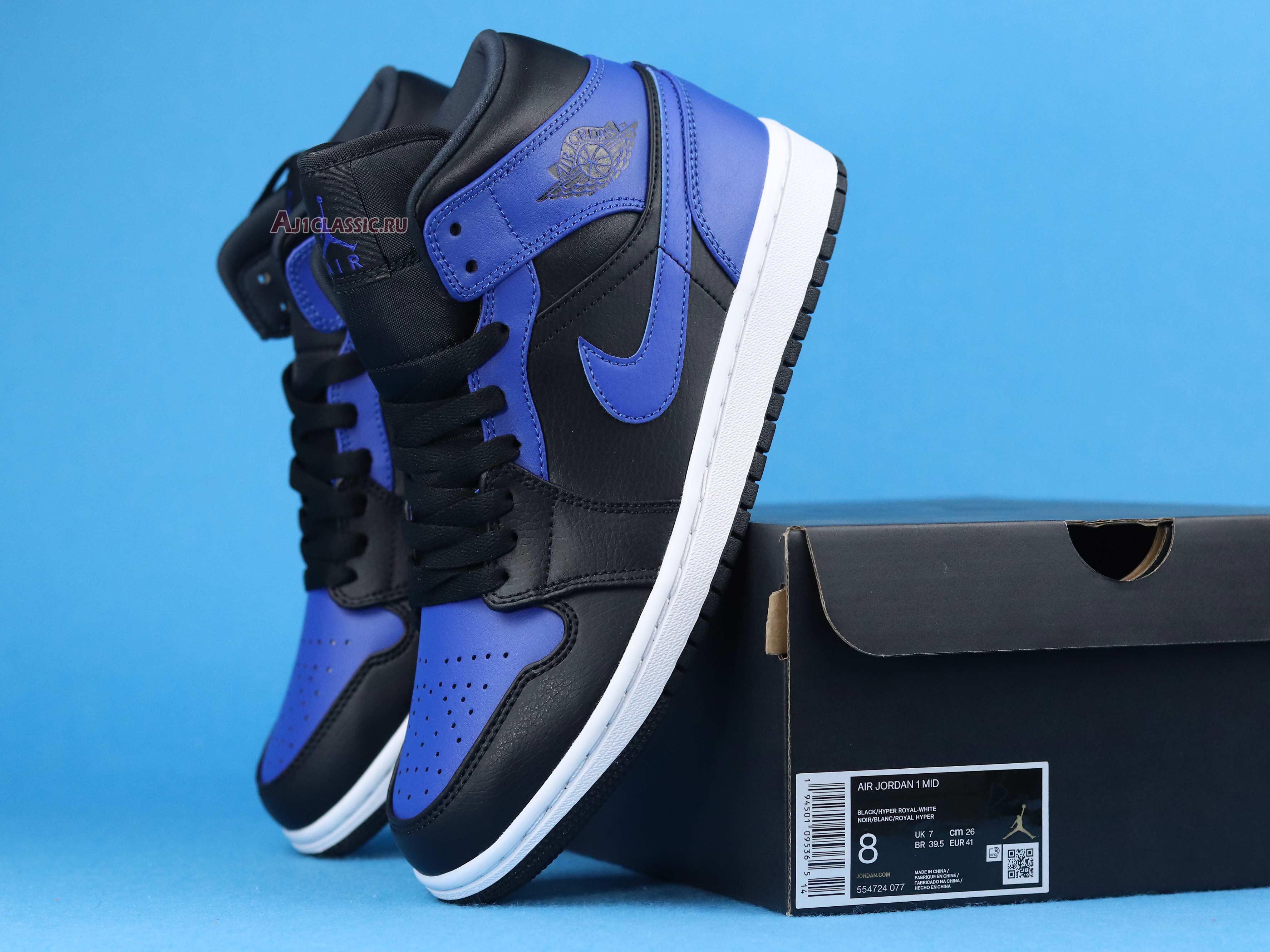 New Air Jordan 1 Mid "Hyper Royal" 554724-077 Shoes