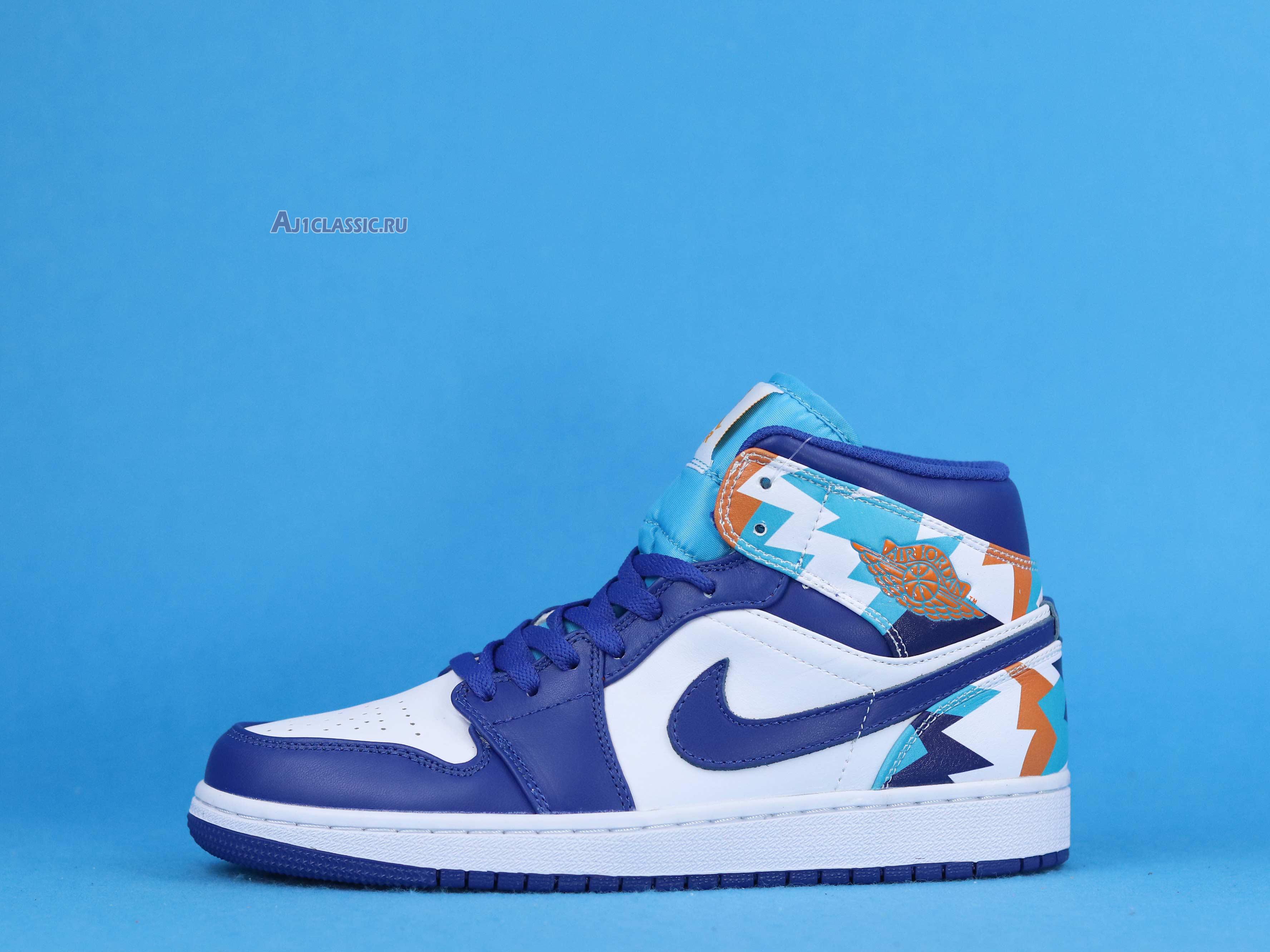 New Air Jordan 1 Mid GS "Geometric Pint" 555112-105 Shoes