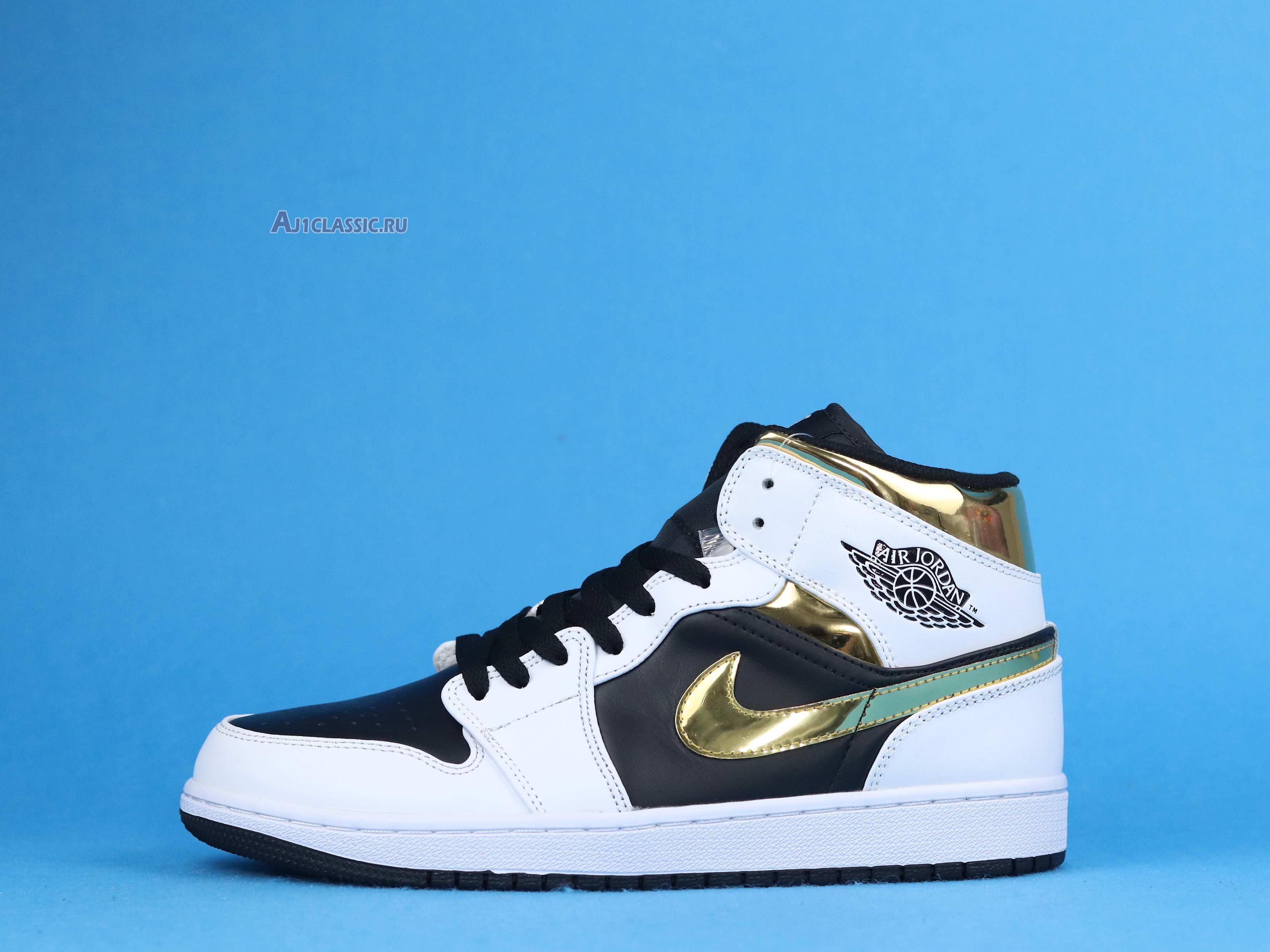 New Air Jordan 1 Mid GS "White Gold" 554724-190 Shoes