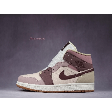 Air Jordan 1 Mid SE Dark Pony Smoky Mauve DO7440-821 Barely Orange/Dark Pony/Pale Ivory/Smokey Mauve/Rosewood Grain Sneakers