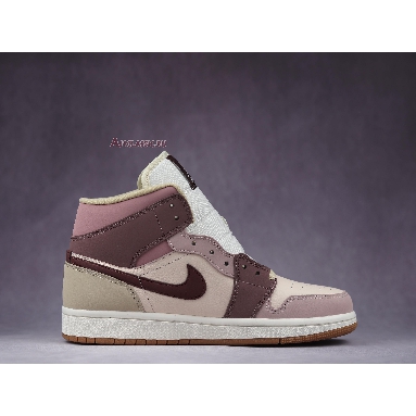 Air Jordan 1 Mid SE Dark Pony Smoky Mauve DO7440-821 Barely Orange/Dark Pony/Pale Ivory/Smokey Mauve/Rosewood Grain Sneakers