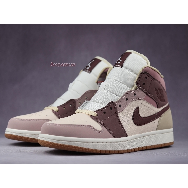 Air Jordan 1 Mid SE Dark Pony Smoky Mauve DO7440-821 Barely Orange/Dark Pony/Pale Ivory/Smokey Mauve/Rosewood Grain Sneakers