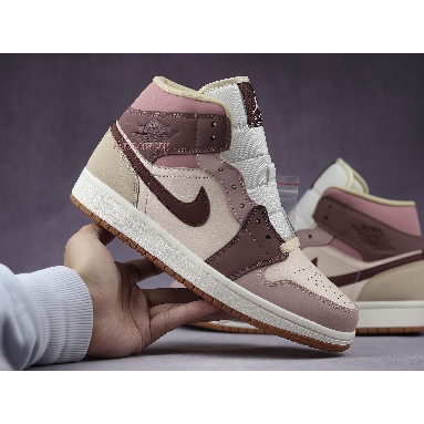 Air Jordan 1 Mid SE Dark Pony Smoky Mauve DO7440-821 Barely Orange/Dark Pony/Pale Ivory/Smokey Mauve/Rosewood Grain Sneakers