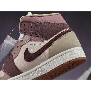 Air Jordan 1 Mid SE Dark Pony Smoky Mauve DO7440-821 Barely Orange/Dark Pony/Pale Ivory/Smokey Mauve/Rosewood Grain Sneakers