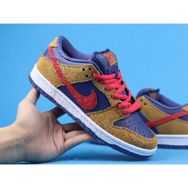 Nike Dunk Low SB Wheat Dark Purple BQ6817-700 Wheat/Light Fusion Red-Dark Purple Mens Womens Shoes