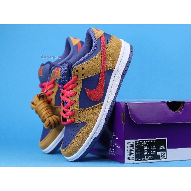 Nike Dunk Low SB Wheat Dark Purple BQ6817-700 Wheat/Light Fusion Red-Dark Purple Mens Womens Shoes