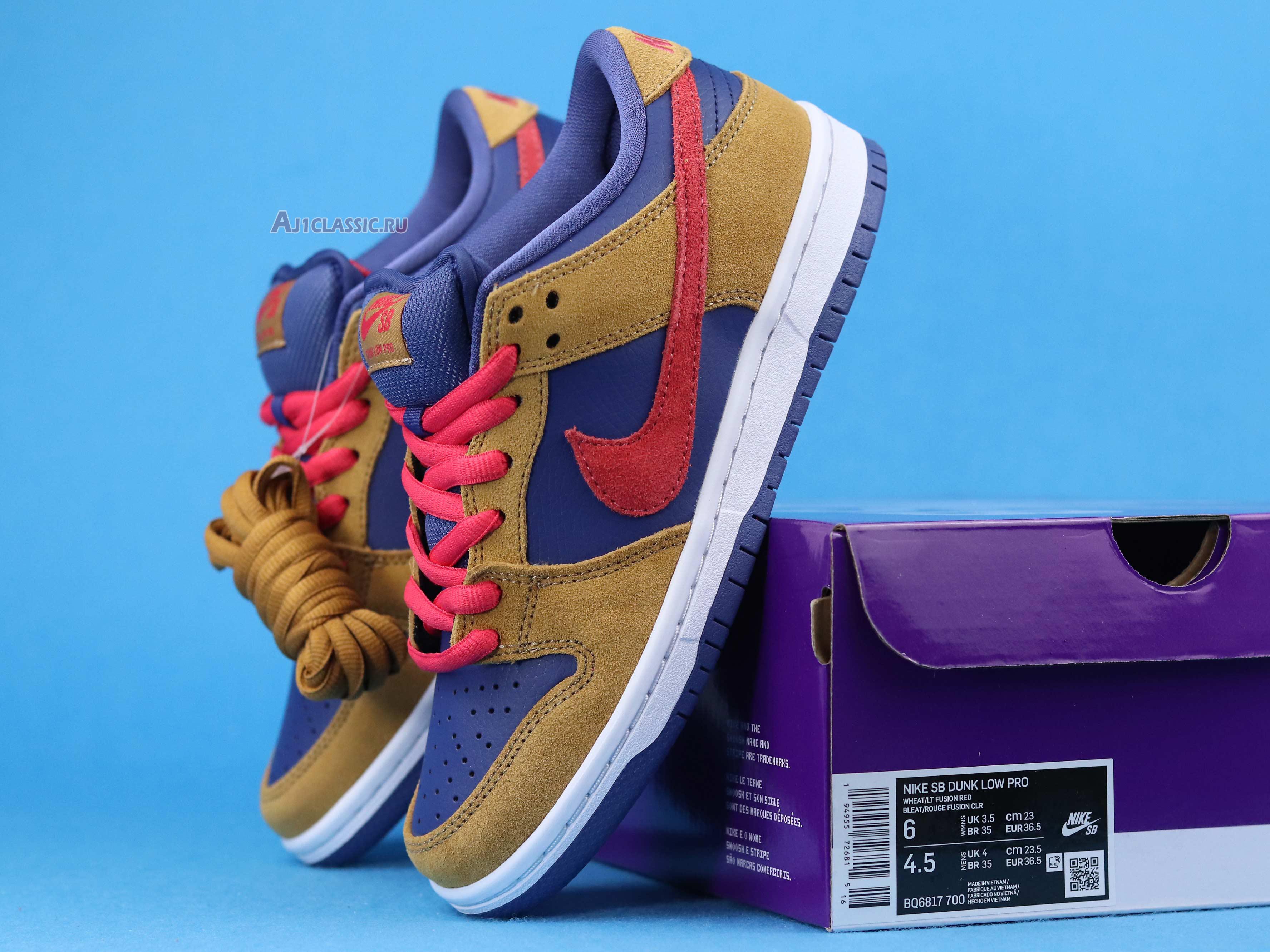 New Nike Dunk Low SB "Wheat Dark Purple" BQ6817-700 Shoes