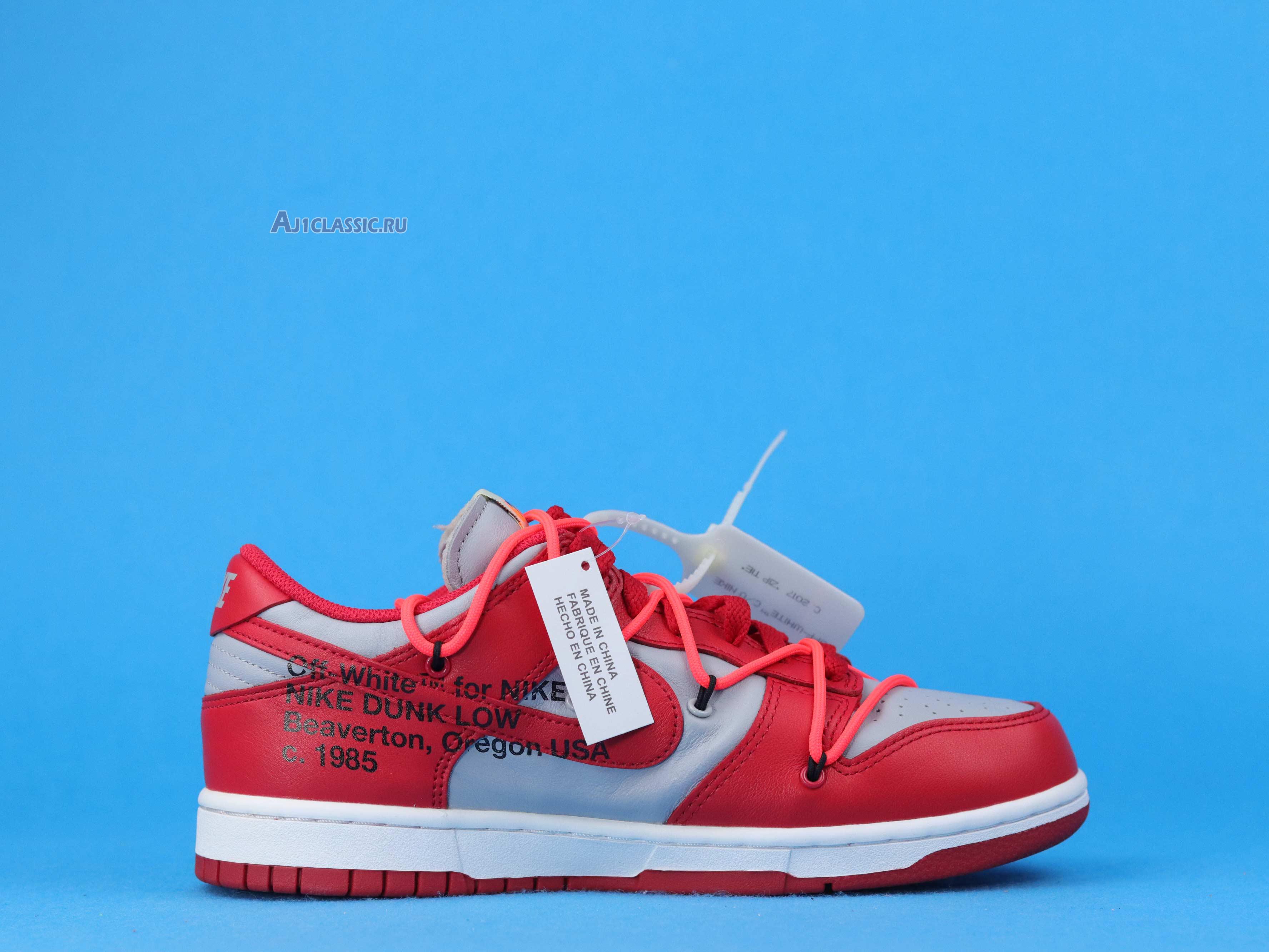 New Off-White x Nike Dunk Low "University Red" CT0856-600-02 Shoes