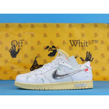 Off-White x Nike Dunk Low Lot 01 of 50 DM1602-127 White/Metallic Silver/Butter Mens Womens Shoes