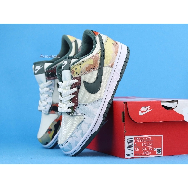 Nike Dunk Low SE Sail Multi-Camo DH0957-100 Sail/Vintage Green/Total Orange/White Mens Womens Shoes