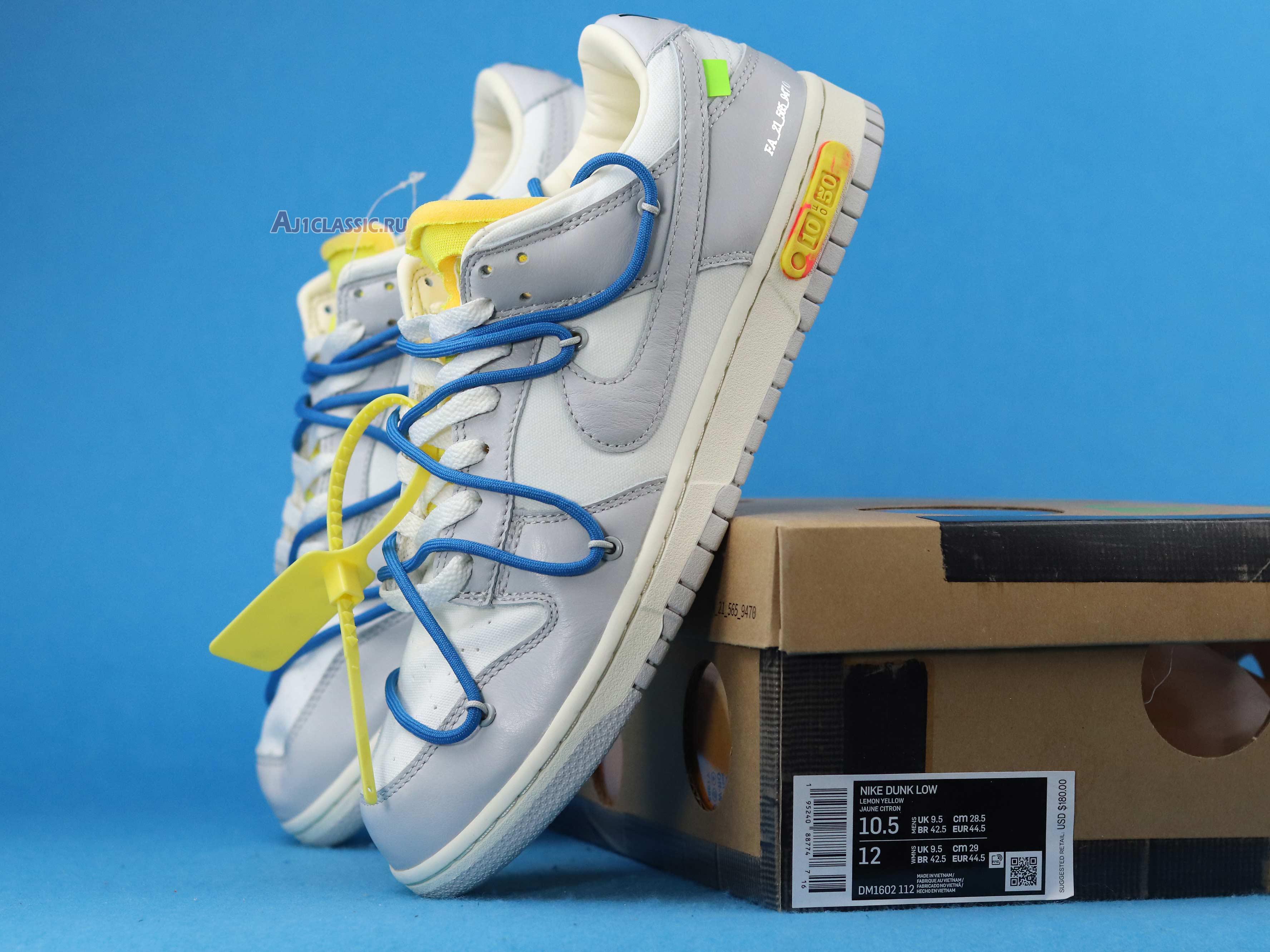 New Off-White x Nike Dunk Low "Lot 10 of 50" DM1602-112 Shoes