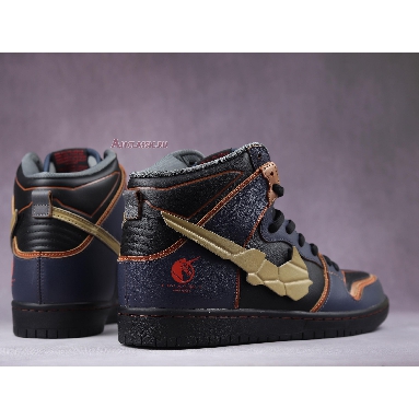 Gundam x Nike Dunk High SB Project Unicorn - Banshee Norn DH7717-400 Thunder Blue/Metallic Gold Sneakers