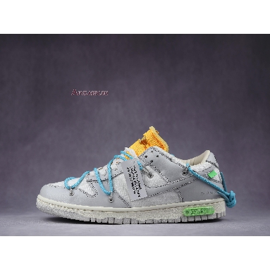 Off-White x Nike Dunk Low Lot 02 of 50 DM1602-115 Sail/Neutral Grey/Blue Fury Mens Womens Shoes