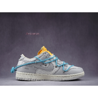 Off-White x Nike Dunk Low Lot 02 of 50 DM1602-115 Sail/Neutral Grey/Blue Fury Mens Womens Shoes